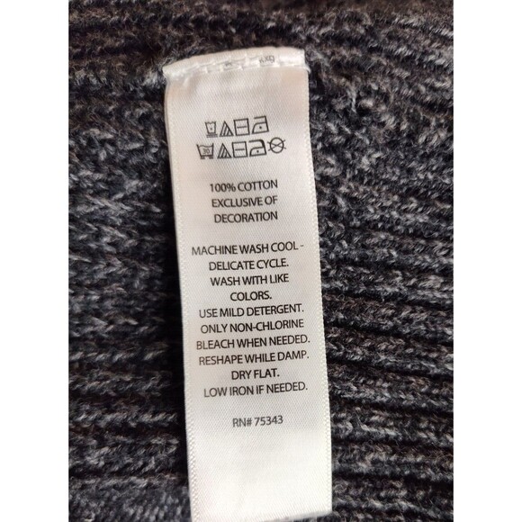 Daniel Hechter Paris Sweater Mens XXL Cardigan Front Zipper Black Gray Pockets - Picture 6 of 8